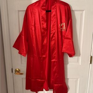 Red Women's Satin Robe
